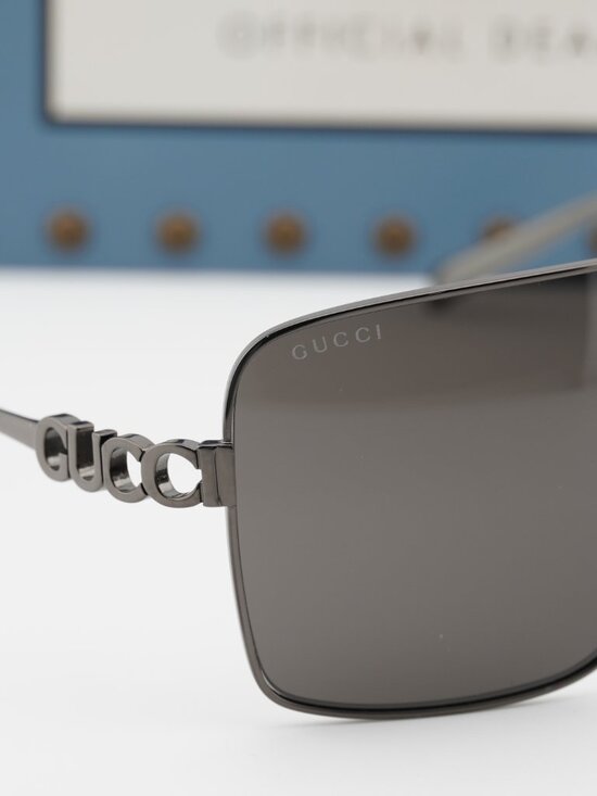 Gucci GG1936S 002 Shield Sunglasses - Gunmetal Grey / Grey main image 4
